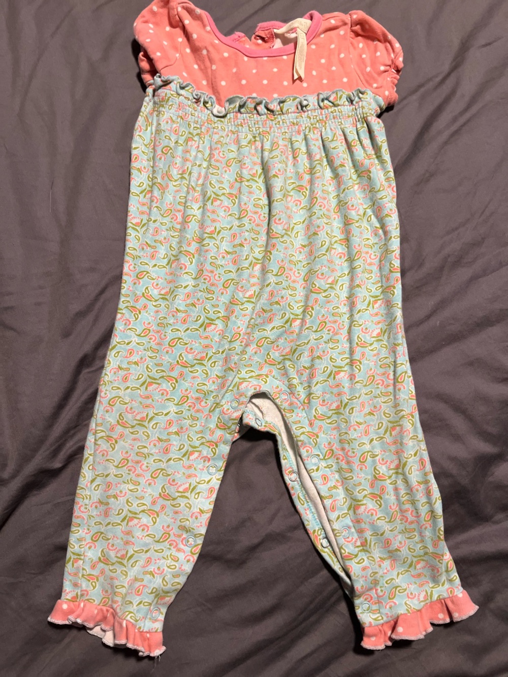 Matilda Jane Paisley Print Romper - Green & Pink